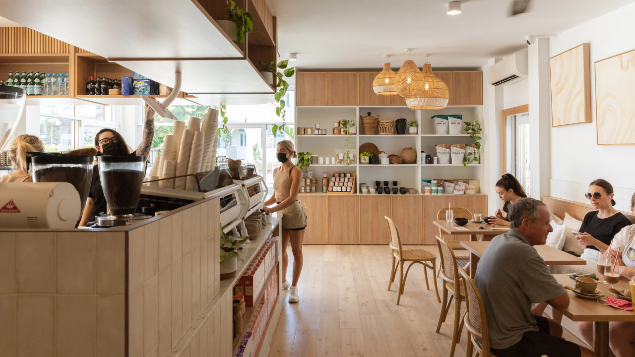 Cafe fit-out with espresso bar and seating